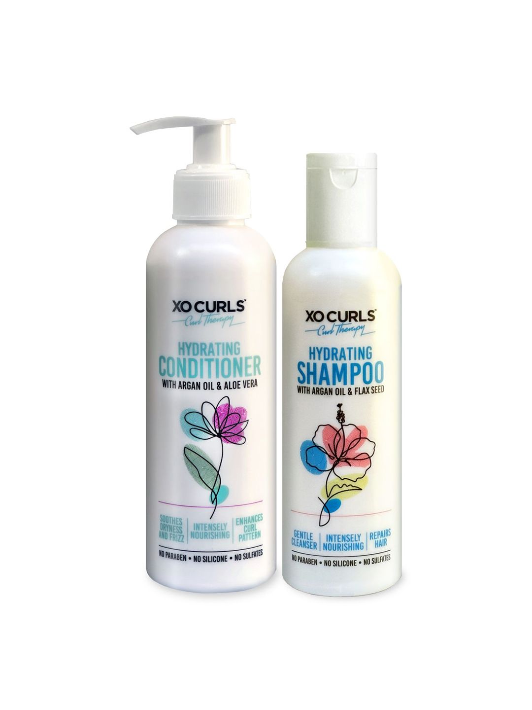 XO CURLS Curl Therapy Range For Women & Men, Shampoo & Conditioner Combo
