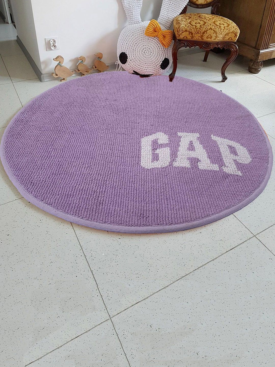 LUXEHOME INTERNATIONAL Solid Pure Cotton 1400 GSM Round Bath Mat