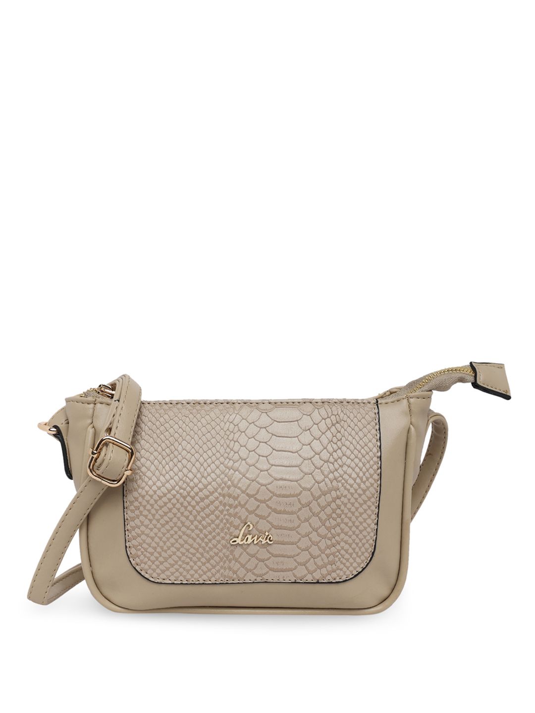 Lavie Pink & White Textured Sling Bag Price in India