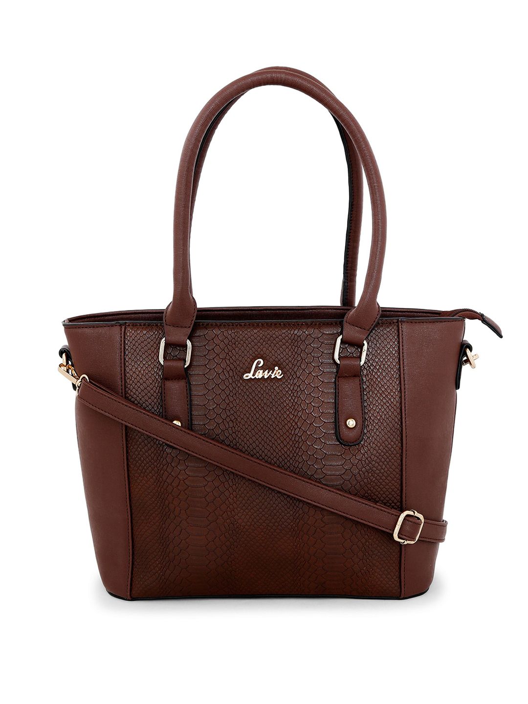 Lavie Brown Textured Shoulder Bag Price in India