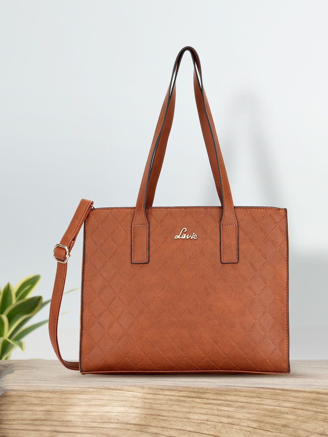 Lavie Brown Solid Shoulder Bag Price in India