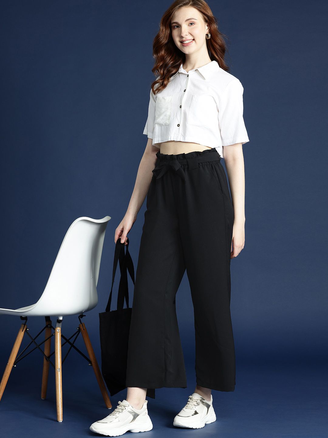 Mast & Harbour Belted Parallel Trousers Price in India