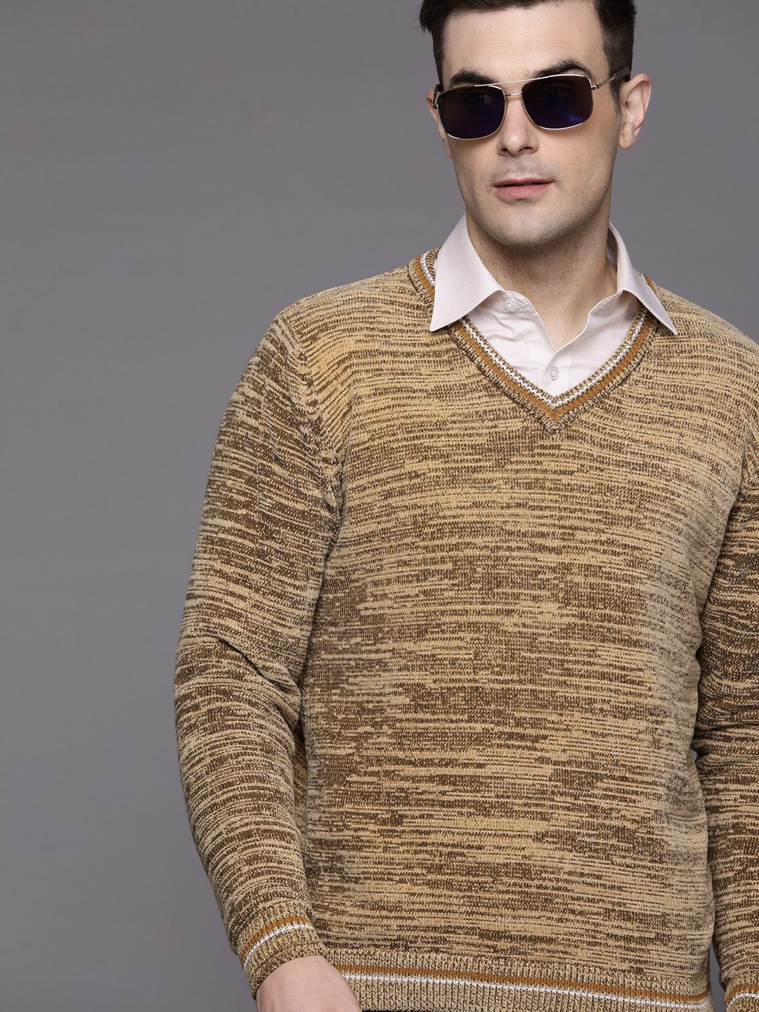 Allen Solly V-Neck Acrylic Pullover