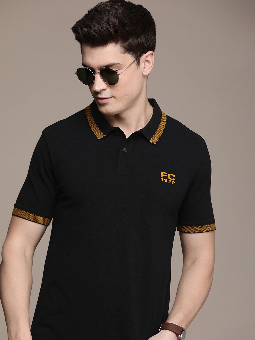 French Connection Polo Collar Pure Cotton T-shirt
