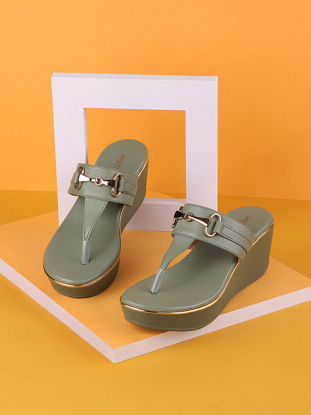 Metro Embellished Open Toe Wedges