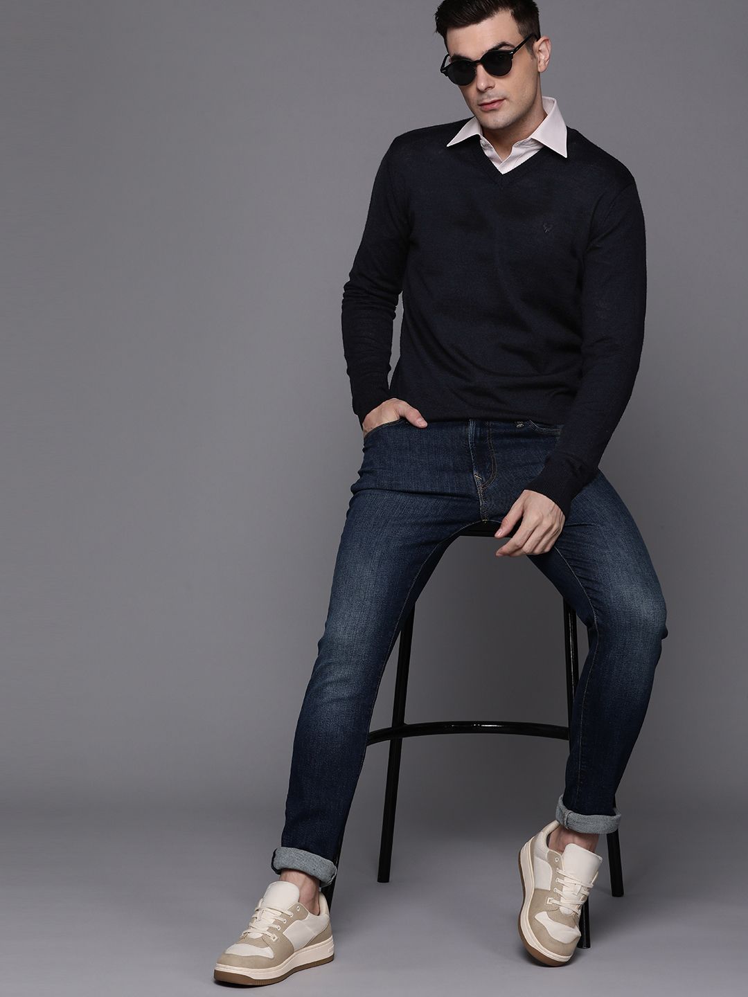 Allen Solly V-Neck Acrylic Pullover