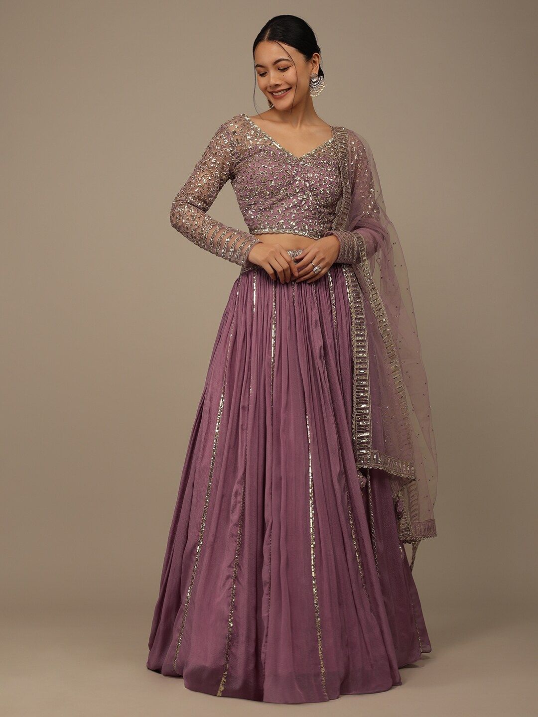 KALKI Fashion Embellished Sequinned Ready to Wear Lehenga & Blouse With Dupatta Price in India