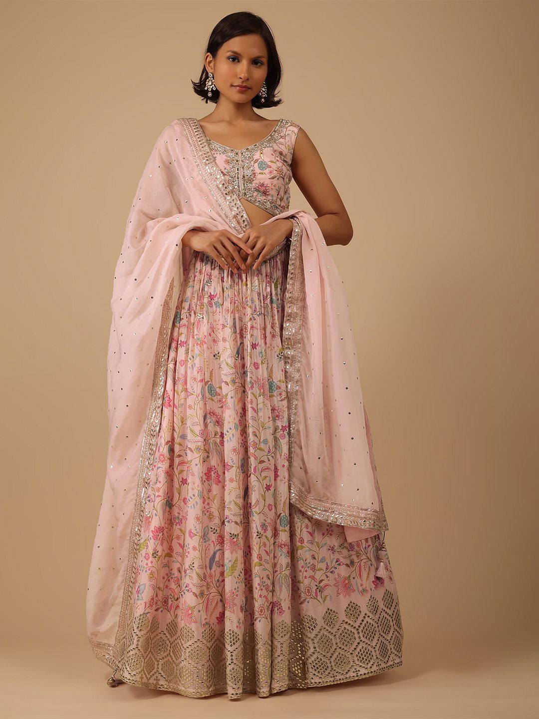 KALKI Fashion Floral Printed Ready to Wear Lehenga & Blouse With Dupatta Price in India