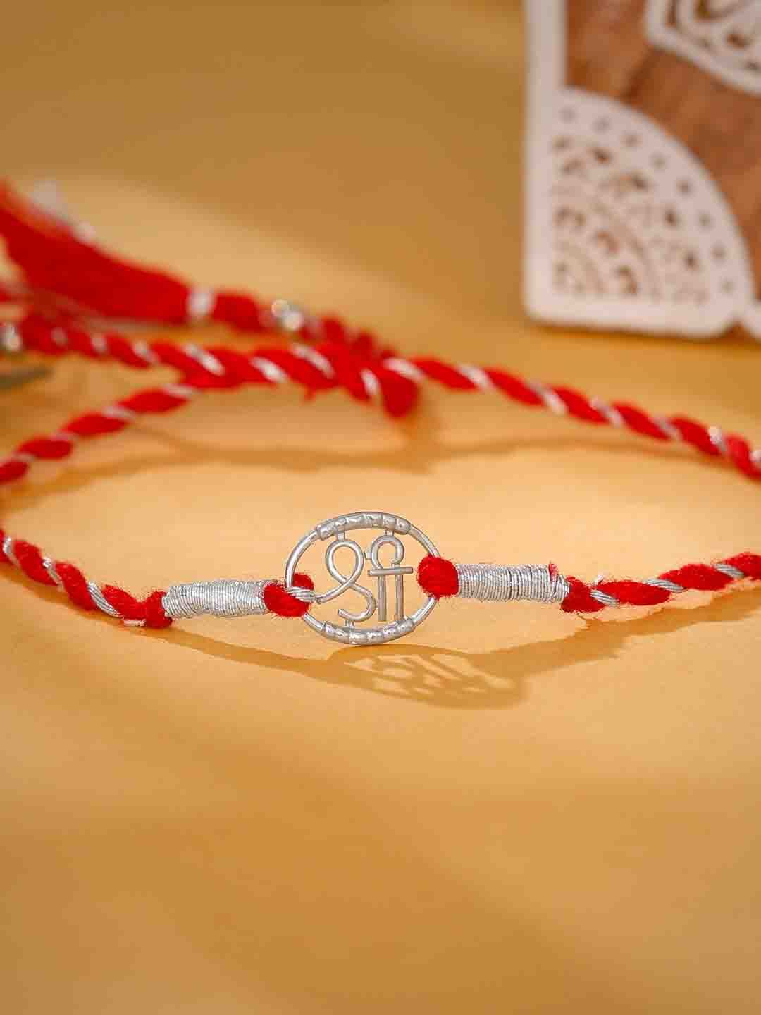 GIVA 925 Sterling Silver Shree Rakhi With Roli Chawal