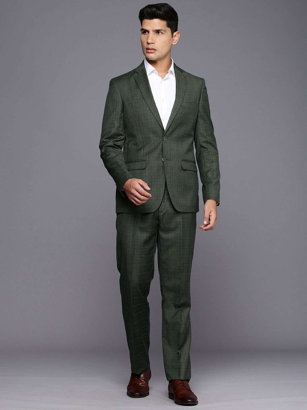 Raymond Raymond Contemporary Fit Checked Notched Lapel Single-Breasted 2 Piece Formal Suits