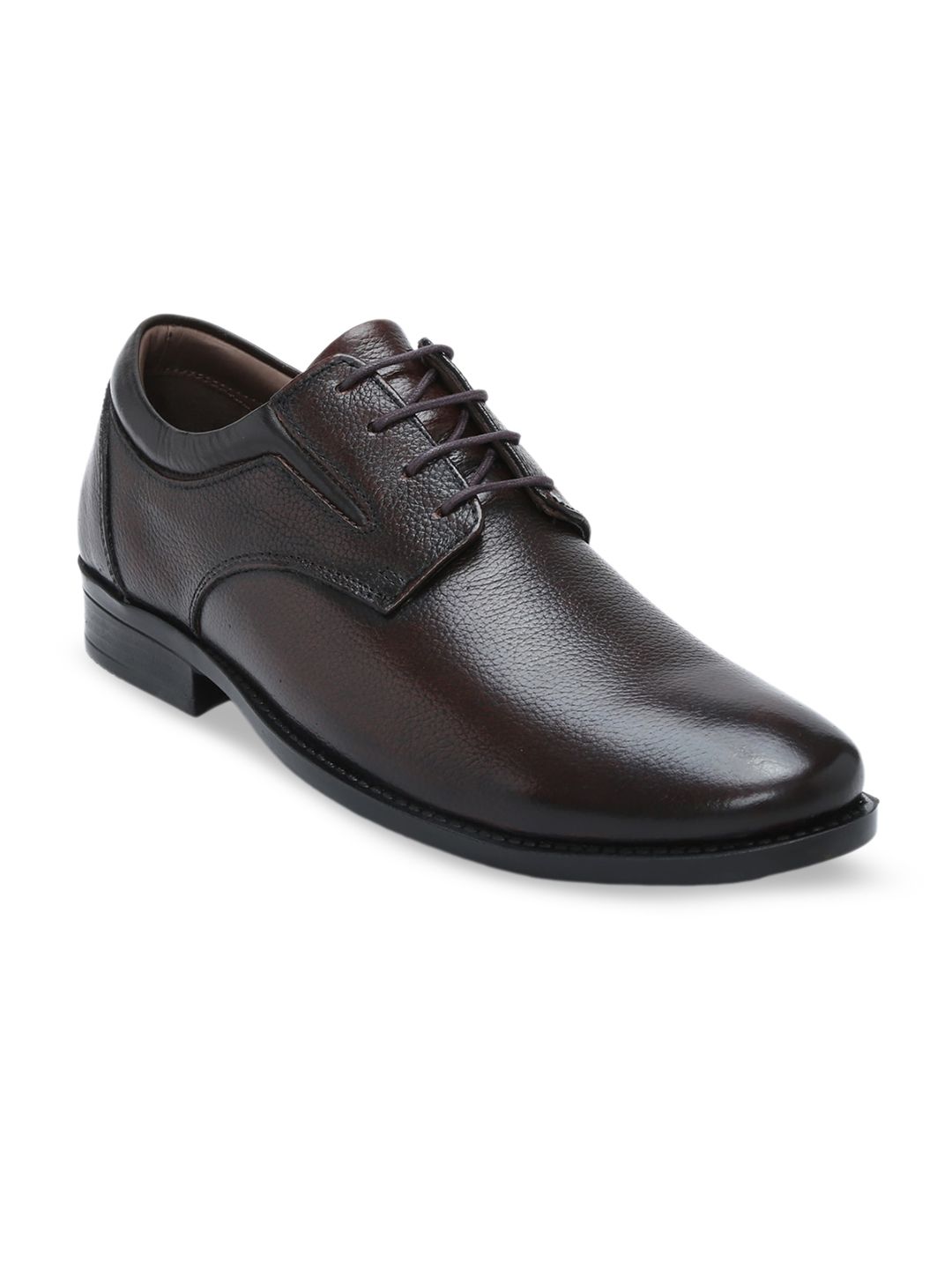 Zoom Shoes Men Textured Leather Formal Derbys