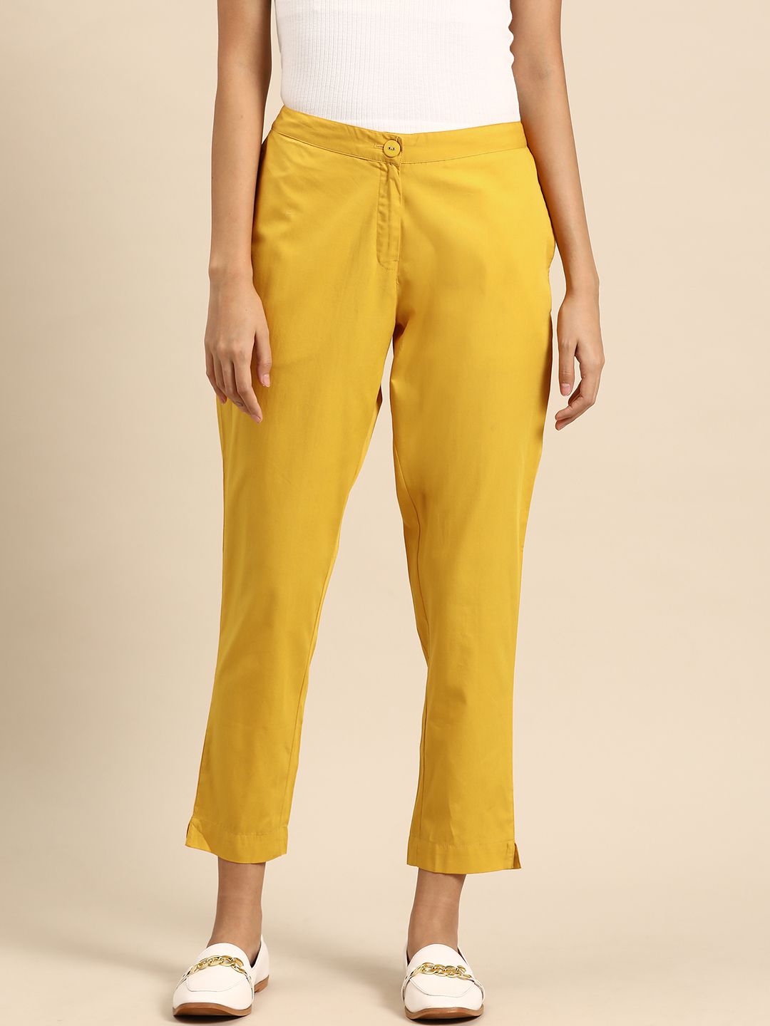 cigarette trousers matalan Buy Sangria Women Relaxed Solid Slim Fit Cigarette Trousers - Trousers for  Women 24176058
