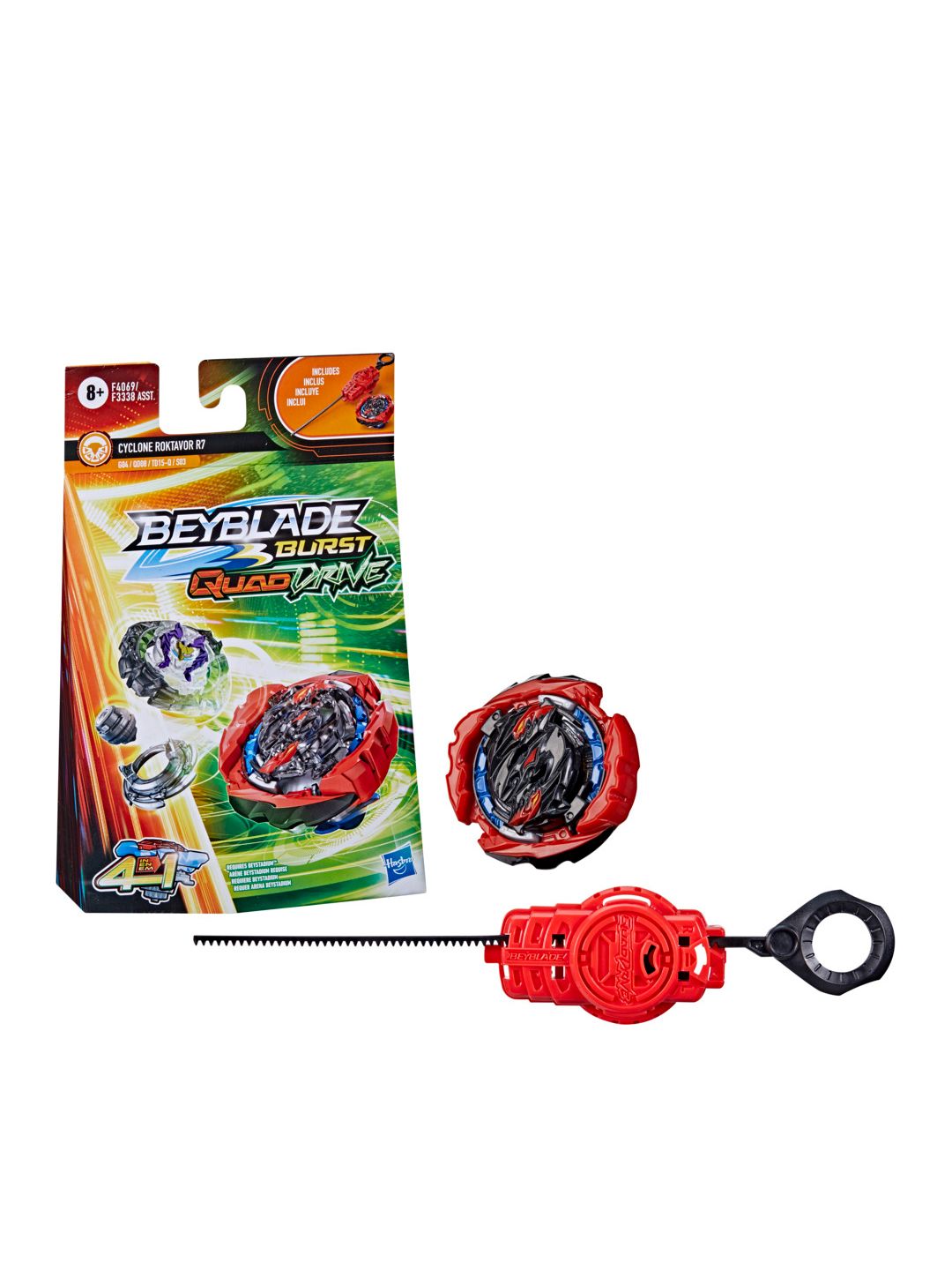 BEY BLADE Kids Burst Quad Drive Cyclone Roktavor R7 Spinning Top For 8+ Years