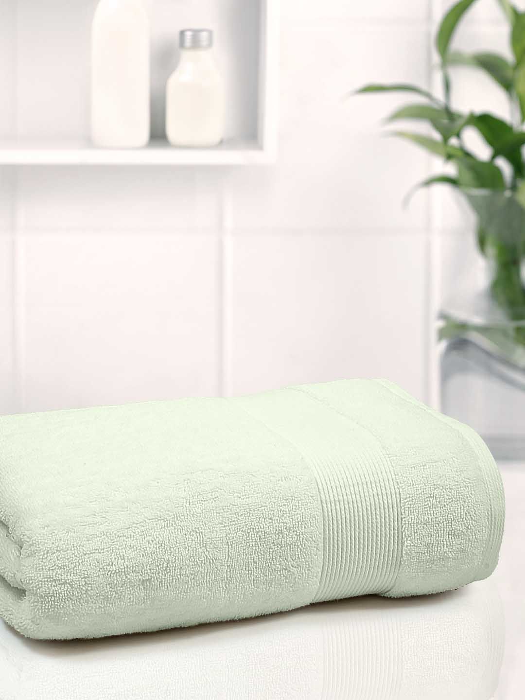Anko 1 Pcs Light Green 670 GSM Pure Cotton Cotton Antibacteria Large Bath Towel