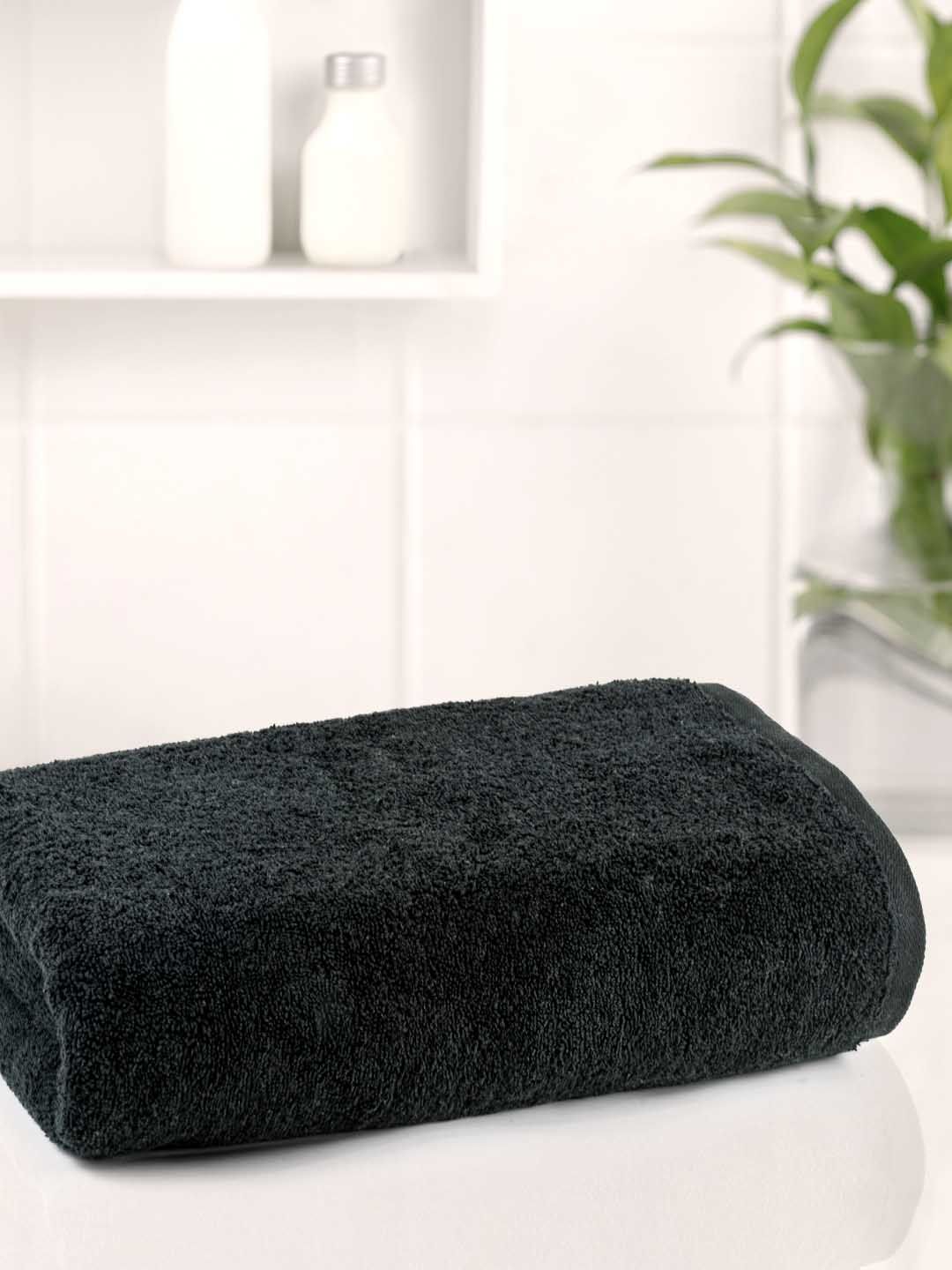 Anko 1 Pcs Black 550 GSM Pure Cotton Malmo Antibacteria Extra Large Bath Towel