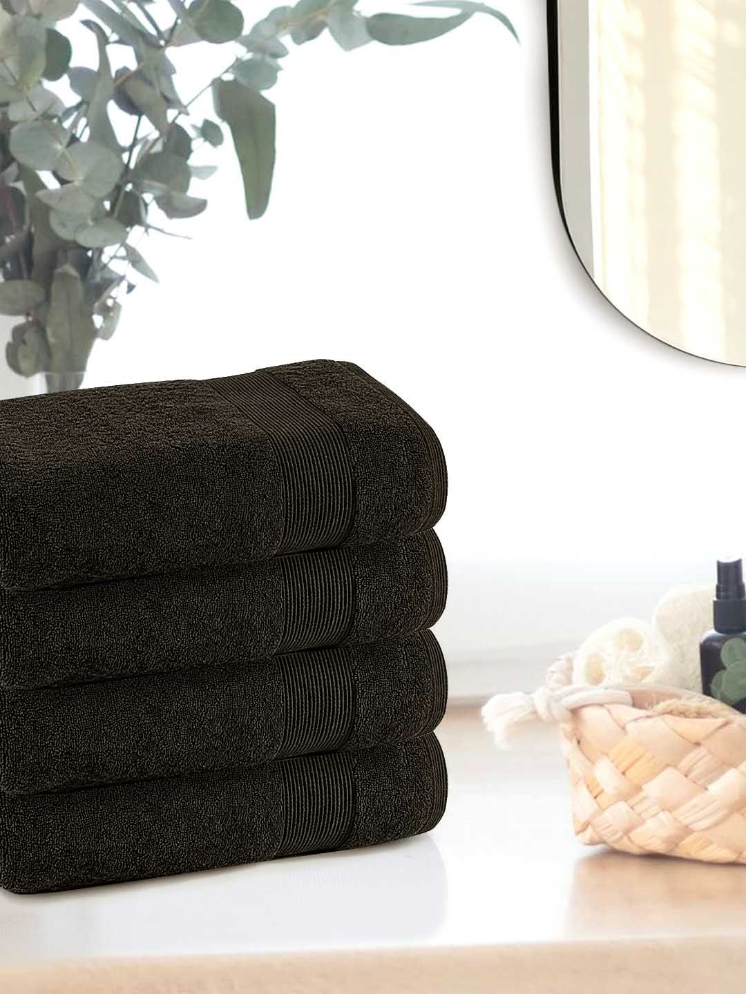 Anko Ebony Grey 670 GSM Pure Cotton Antibacteria Face Towel Set of 4