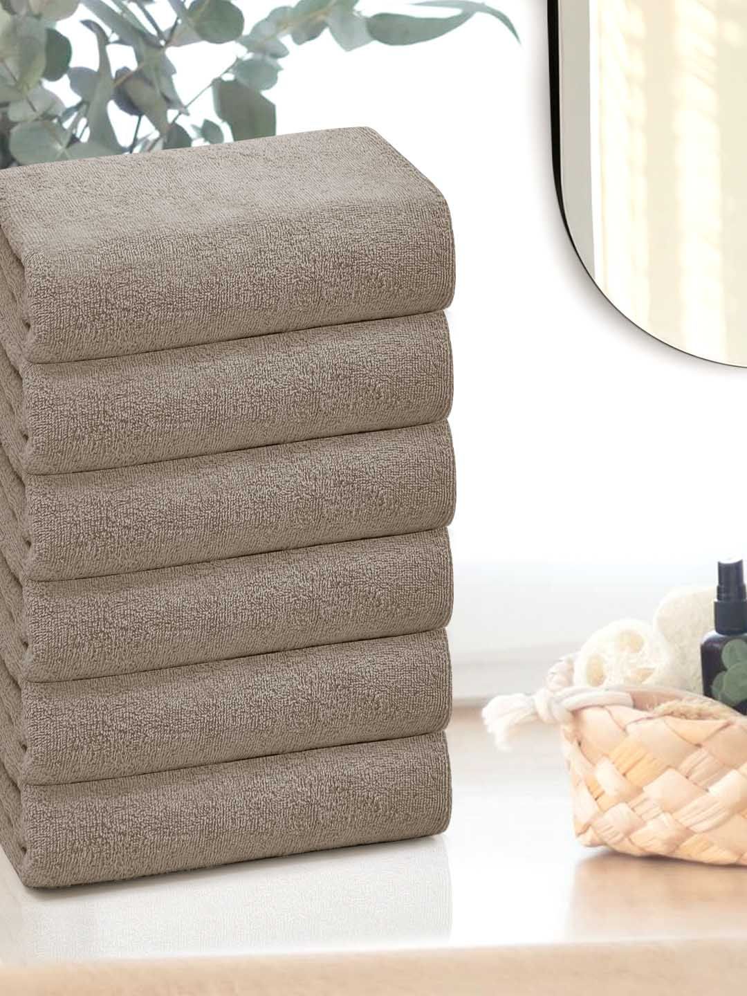 Anko Light Grey 550 GSM Pure Cotton Malmo Antibacteria Face Towel Set of 6