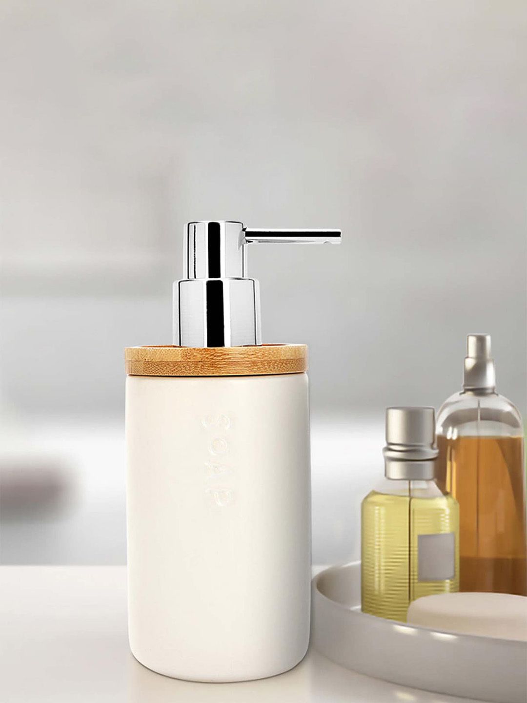 Anko Cream-Coloured Leak Proof Soap Dispenser 320ml