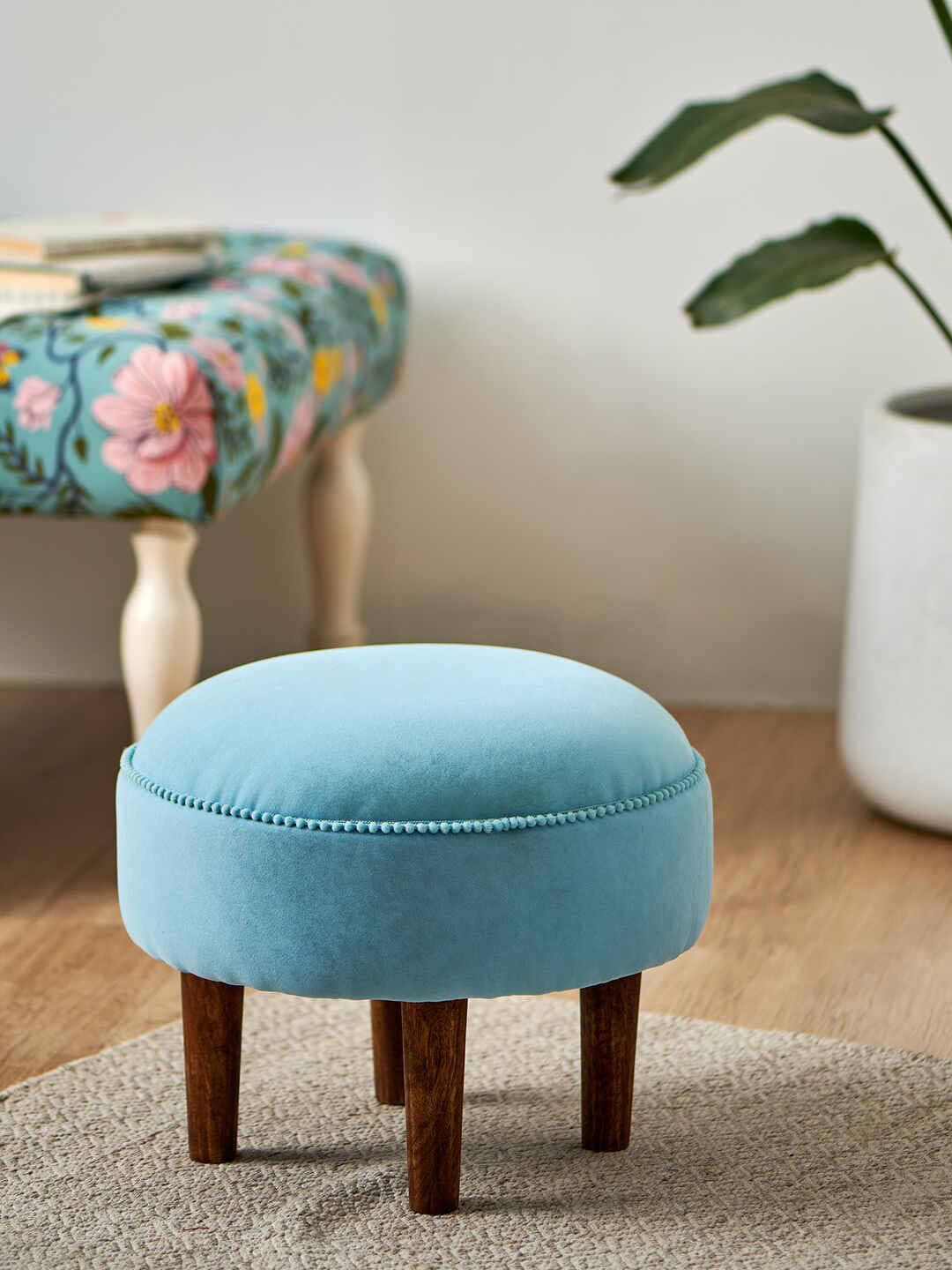 Chumbak Green Round Ottomans