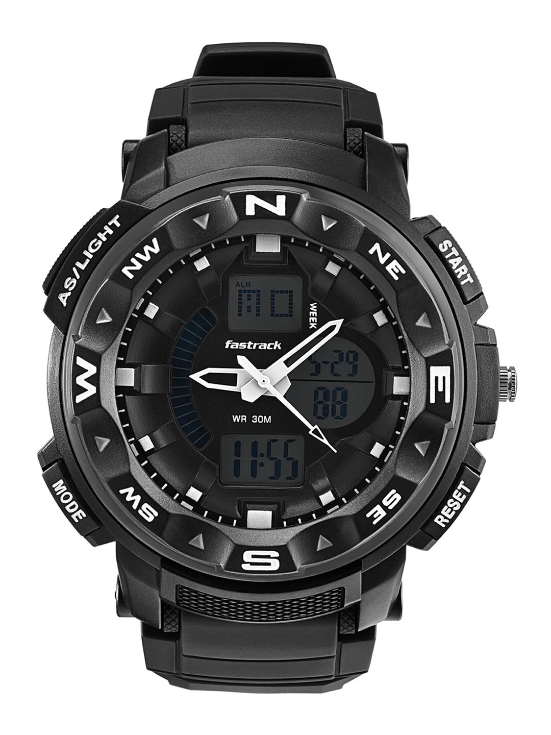 Fastrack Fastrack Quartz Analog Digital With Black Dial Unisex Watch - Nt38076pp01w