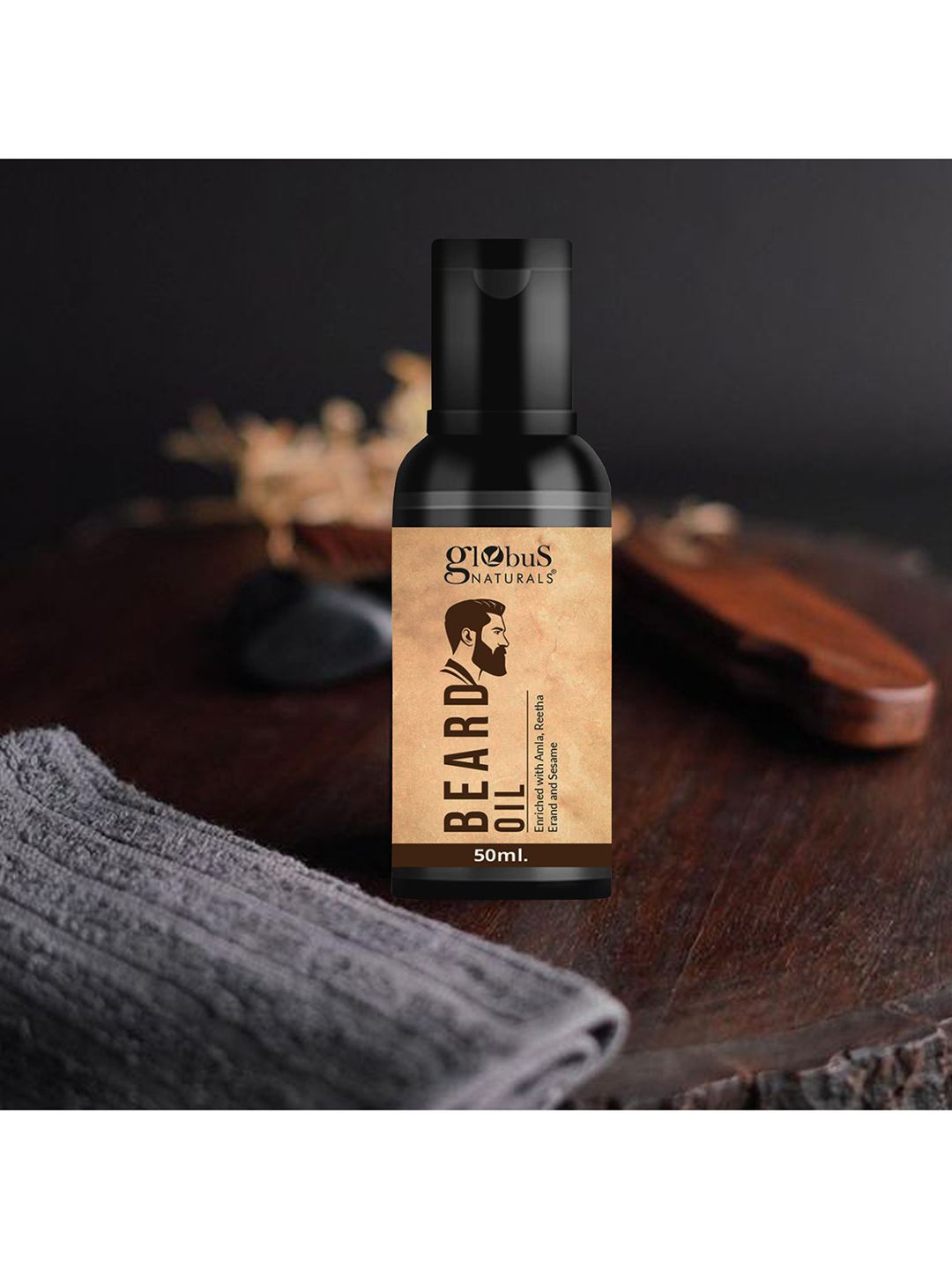 Globus naturals Beard Oil Enriched With Amla Reetha Erand & Sesame Oil - 50 ml