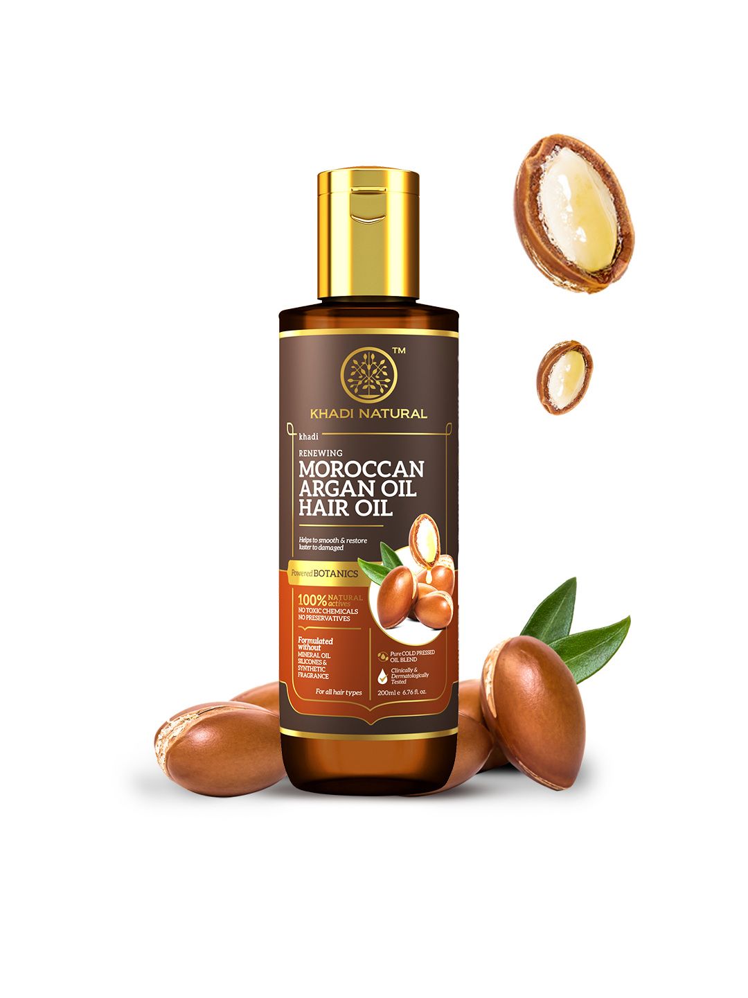 Khadi Natural Power Botanics Moroccan Argan Smooth & Shine Hair Oil - 200ml