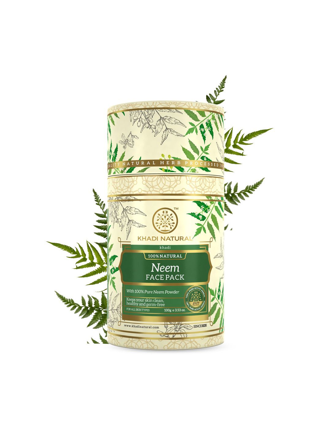 Khadi Natural Neem Face Pack - Reduce Acne & Impurities - 100g