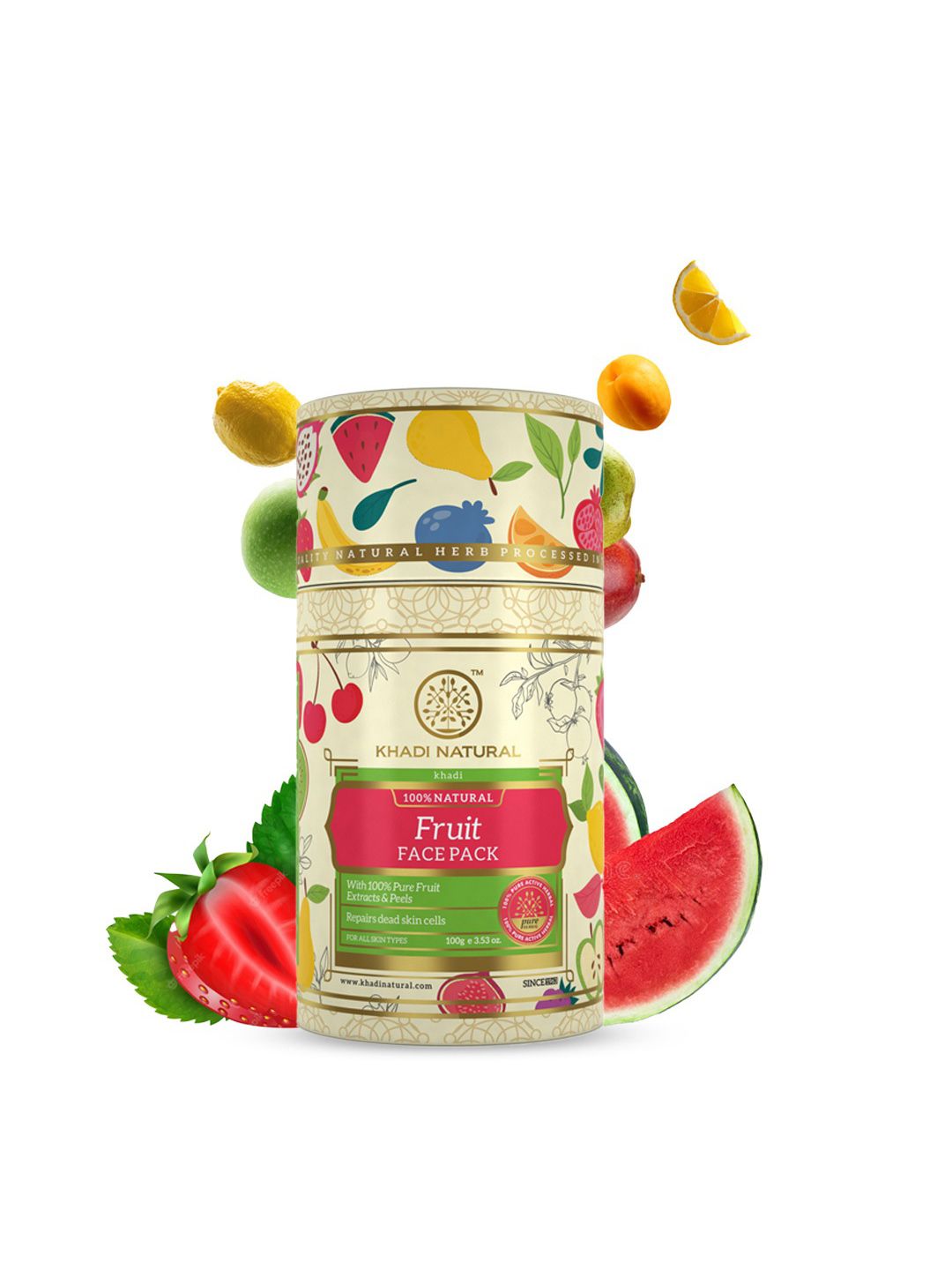 Khadi Natural Fruit Face Pack - Rejuvenate Skin & Repairs Dead Skin Cells - 100g