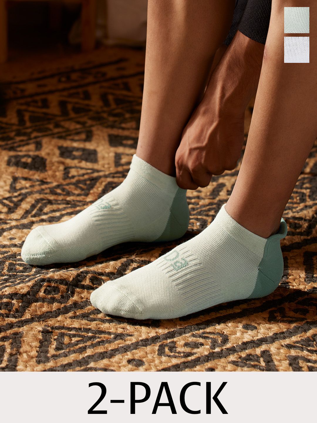 DAMENSCH Men Pack Of 2 Aloe-Soft Below Ankle Anti Odour Aloe Infused Premium Terry Socks