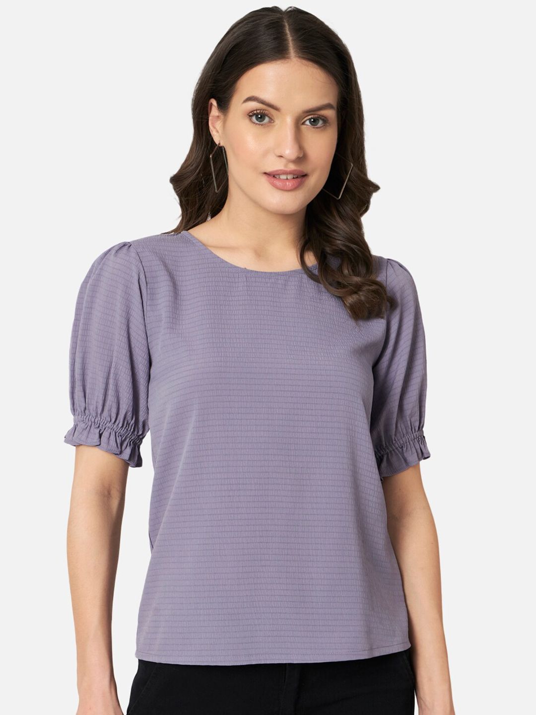 BAESD Self Design Puff Sleeves Top Price in India