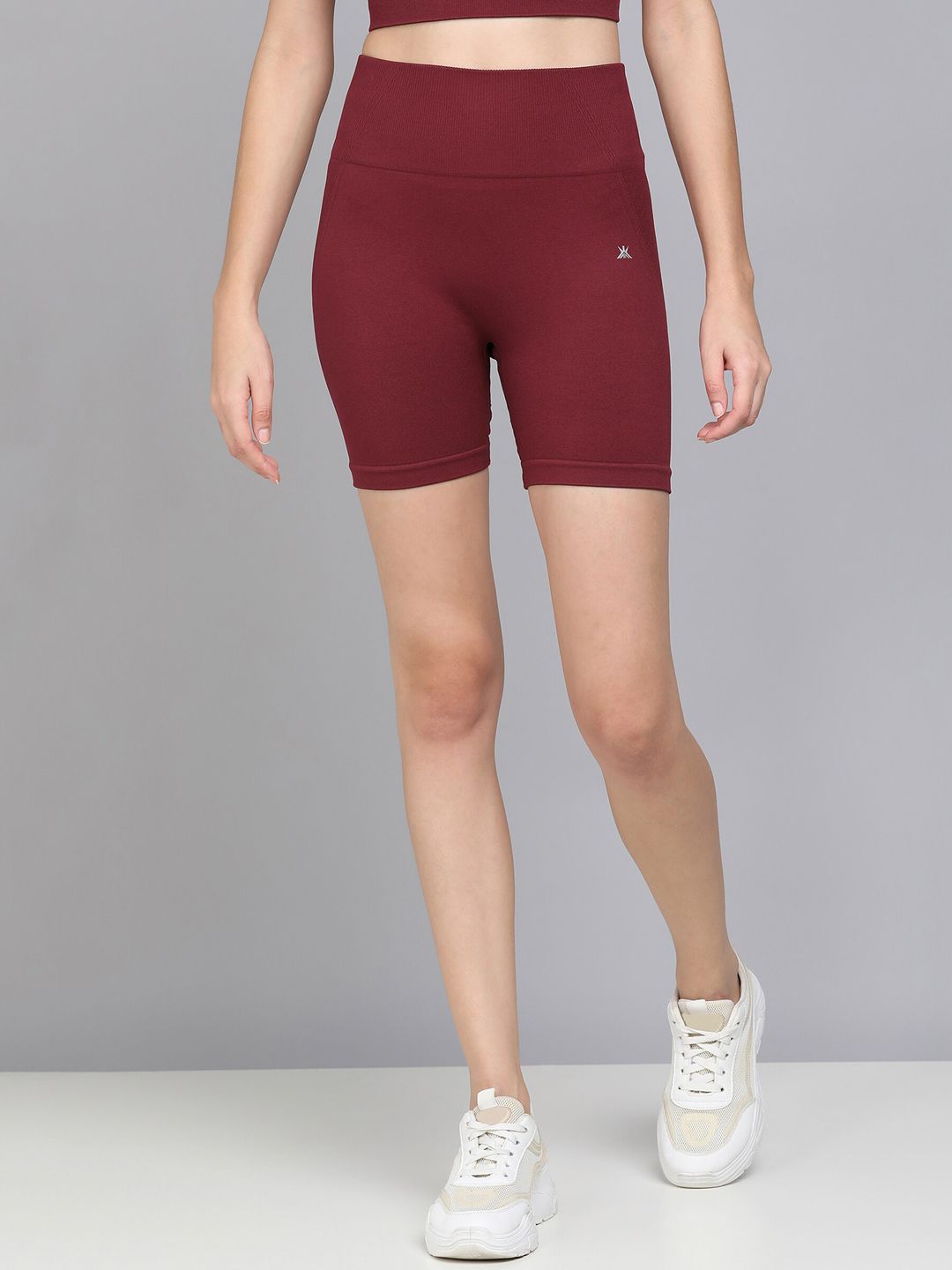KOBO Women Skinny Fit High-Rise Rapid-Dry Sports Shorts Price in India