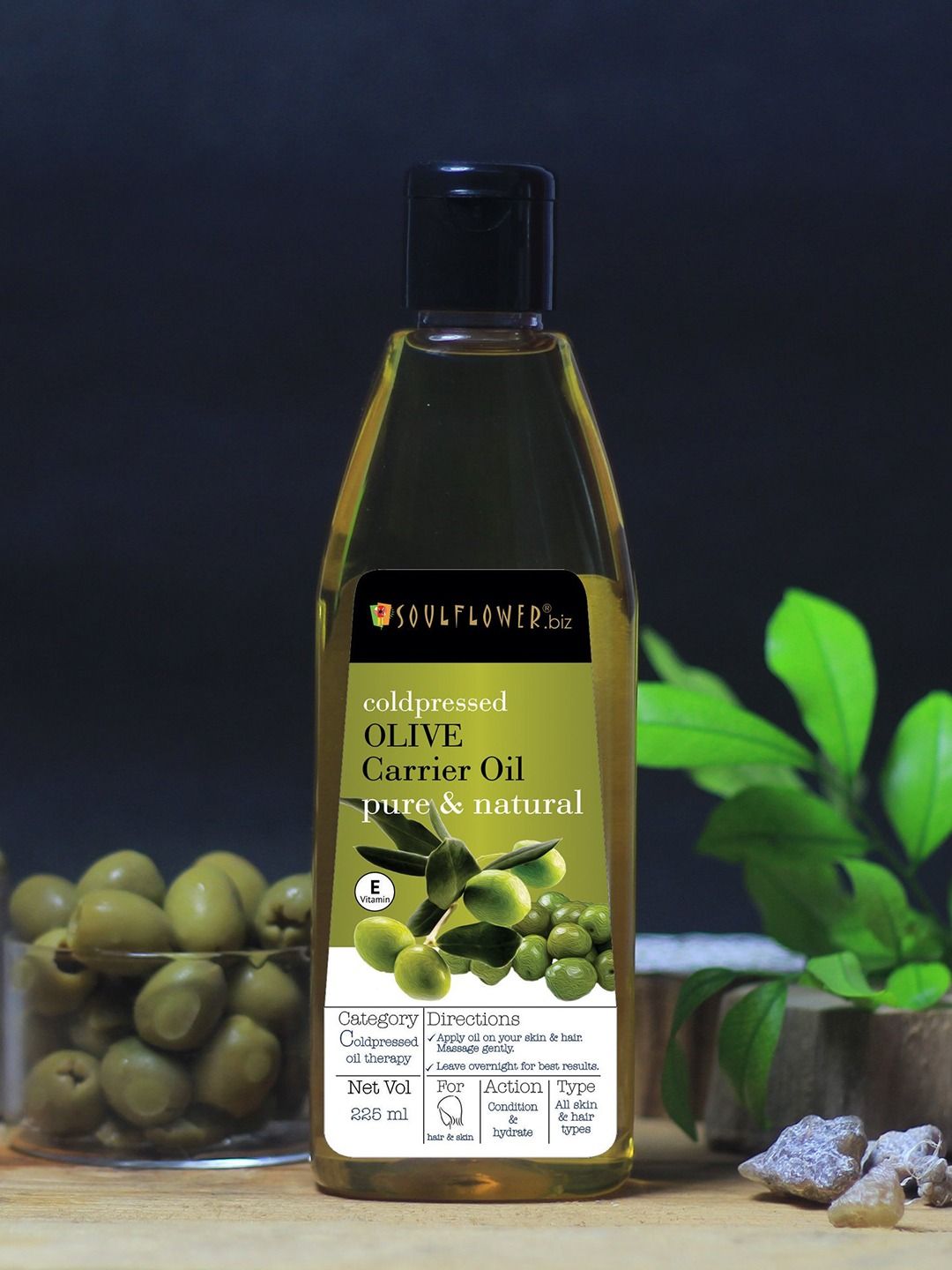 Soulflower Olive Hair Oil Cold Pressed 100% Natural Makeup Primer Skin Hair & Lip 225ml Price in India