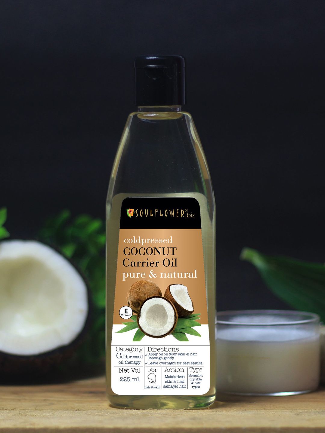 Soulflower Best Extra Virgin Coconut Oil - Damaged & Dull Skin & Hair 100% Natural 225 ml Price in India