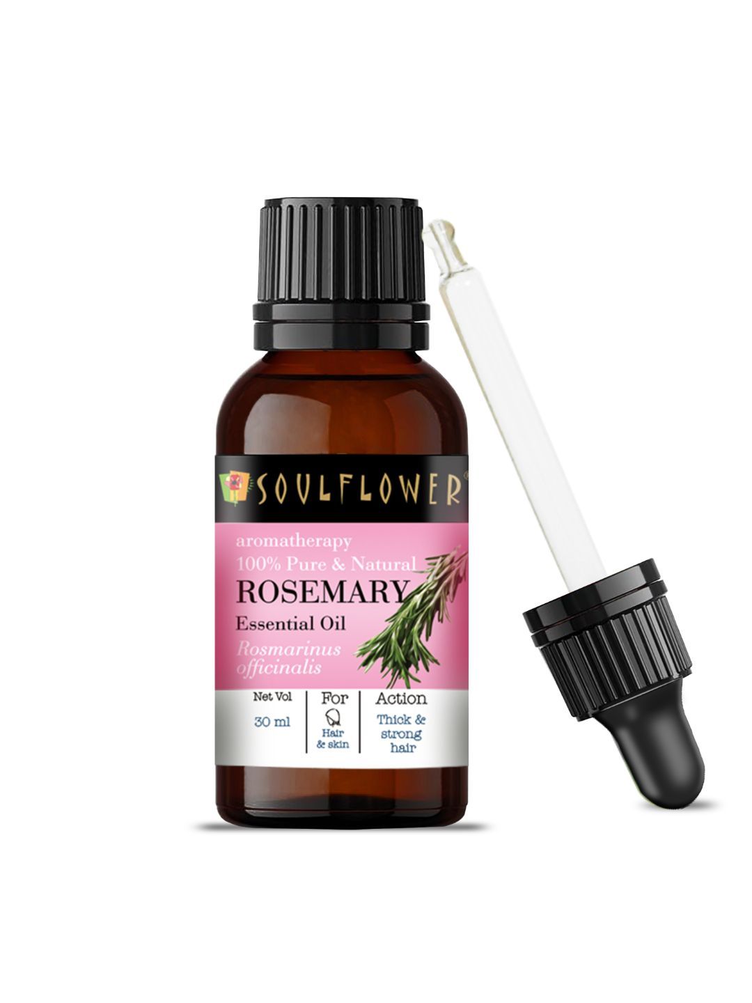 Soulflower Best Rosemary Essential Oil 100% Natural For Skin & Hair Growth & Shine - 30 ml Price in India