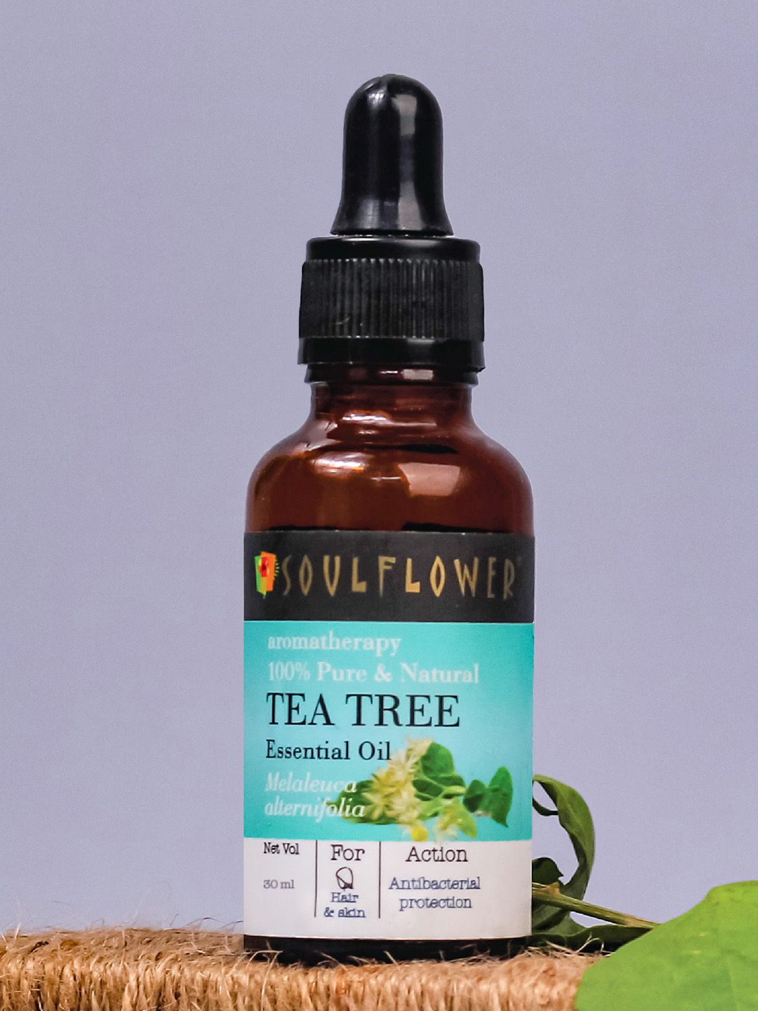 Soulflower Organic Pure Tea Tree Essential Oil for Dandruff & Hair Growth - 30ml
