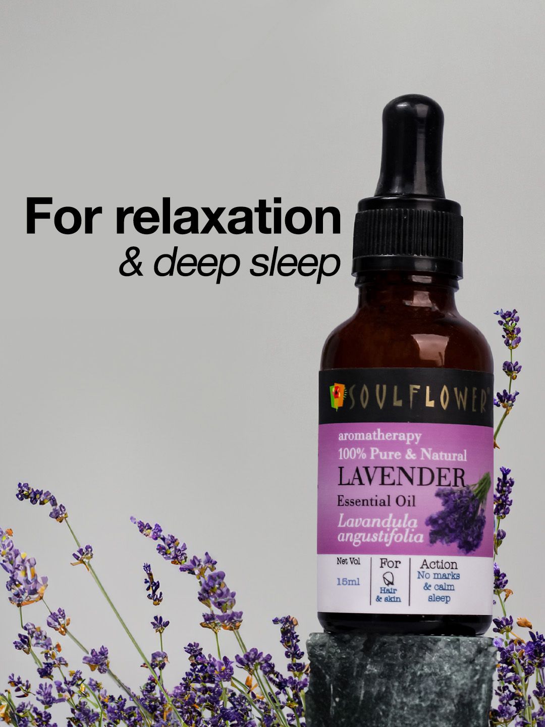 Soulflower Lavender Essential Oil for Hair Growth - 15ml