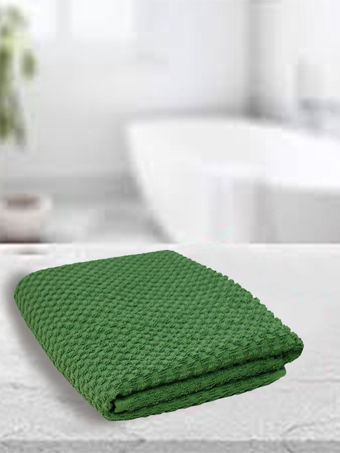 Lushomes Green Pure Cotton 350 GSM Bath Towel
