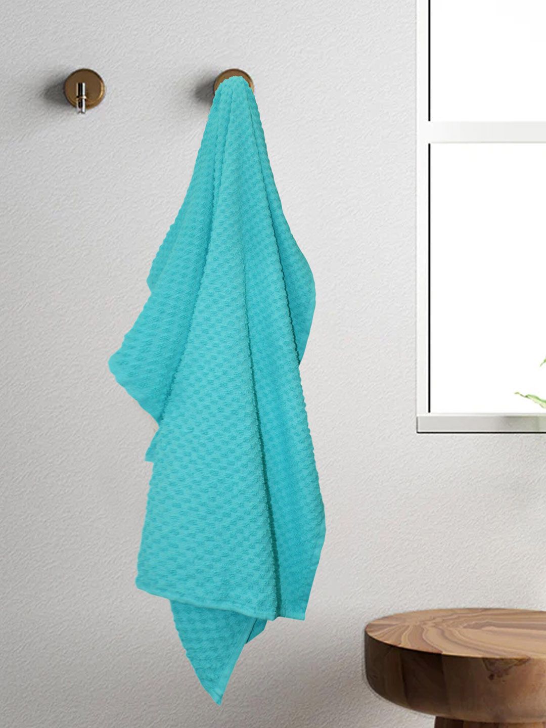 Lushomes Blue Pure Cotton 350 GSM Bath Towel