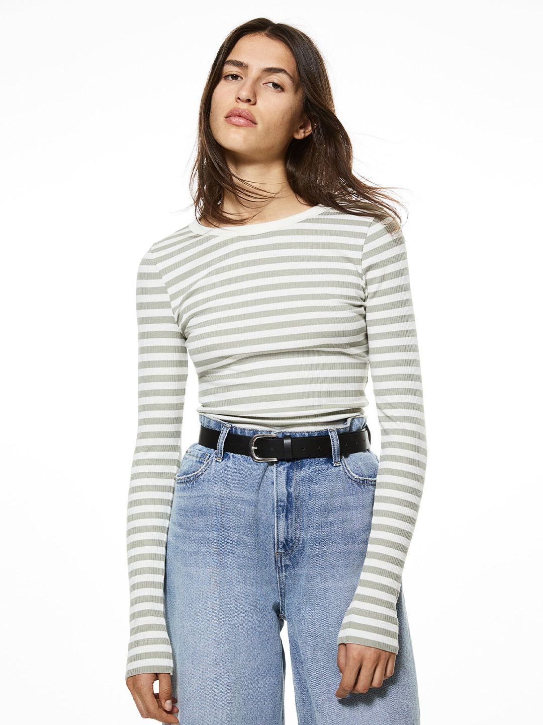 H&M Striped Ribbed Top Price in India