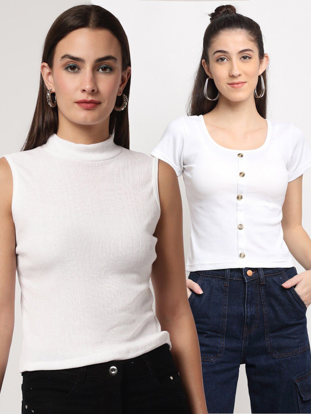 Miaz Lifestyle Pack of 2 Cotton Crop Top Price in India