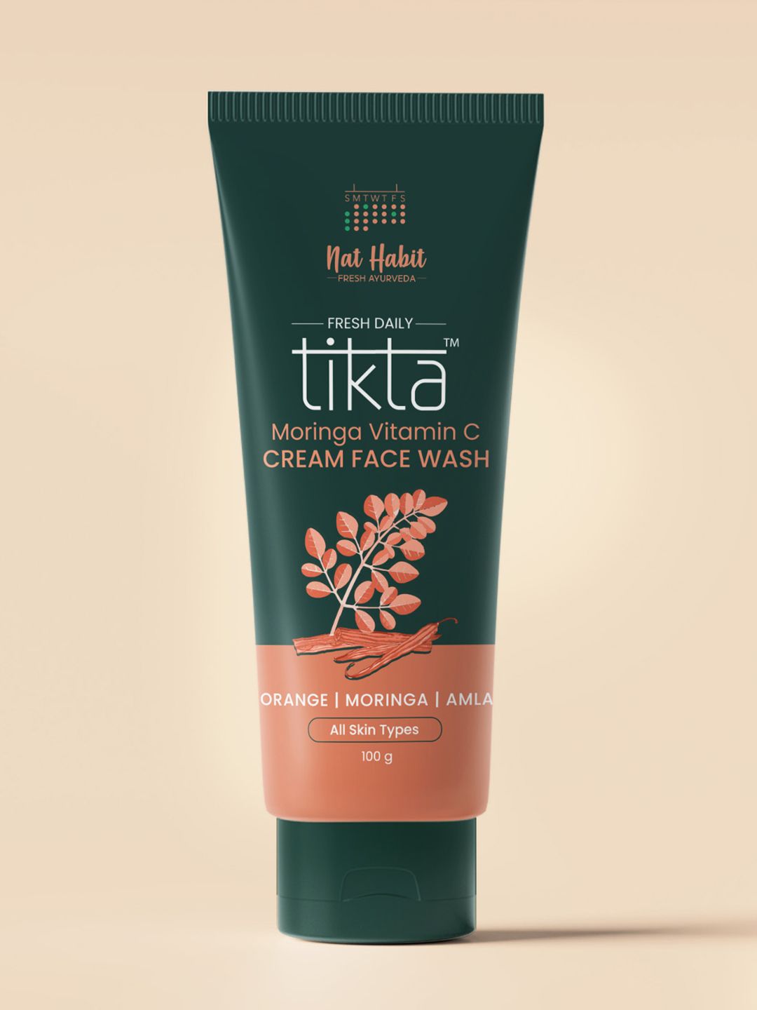 Nat Habit Tikta Moringa Vit-C Cream Face Wash - 100g