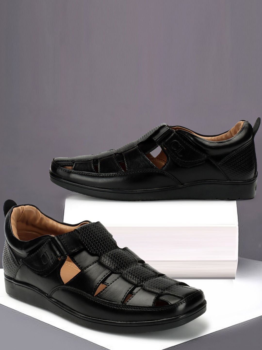Carlton London Men Leather Fisherman Sandals