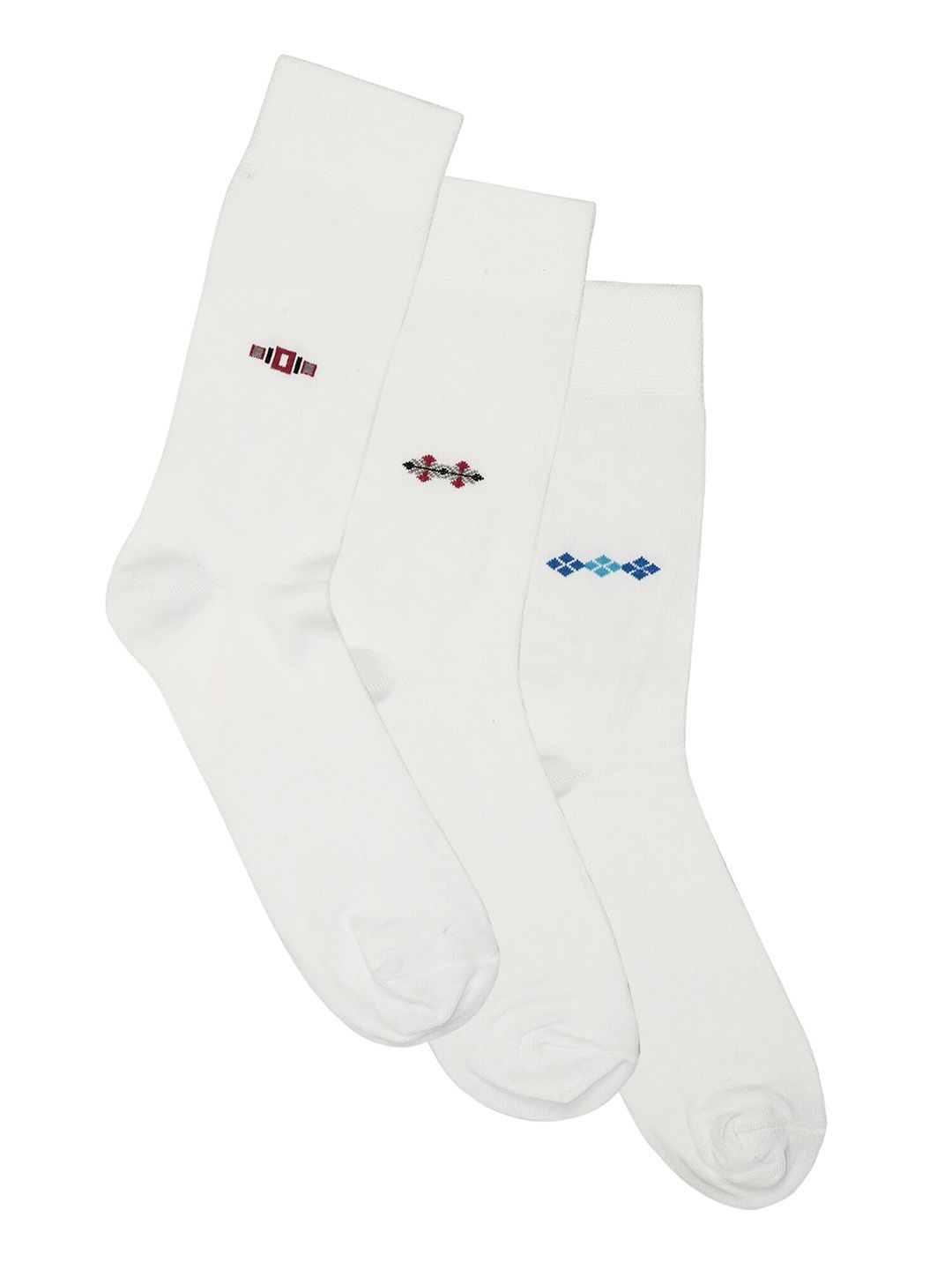 Bodycare Men Pack Of 3 Patterned Cotton Calf-Length Socks