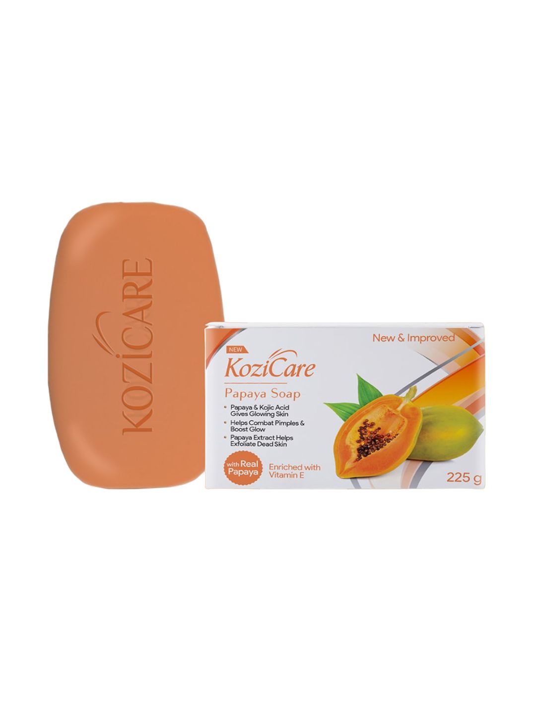 KOZICARE Pack Of 3 Papaya Soaps with Kojic Acid+Vit E+Papaya Extract - 75g each