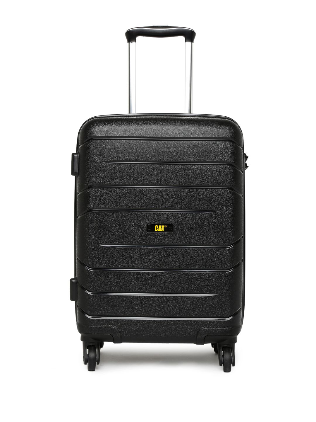 CAT Black Crosscheck 20" Horisontal Line Checkin & Hardsided Small Trolley Suitcase Price in India