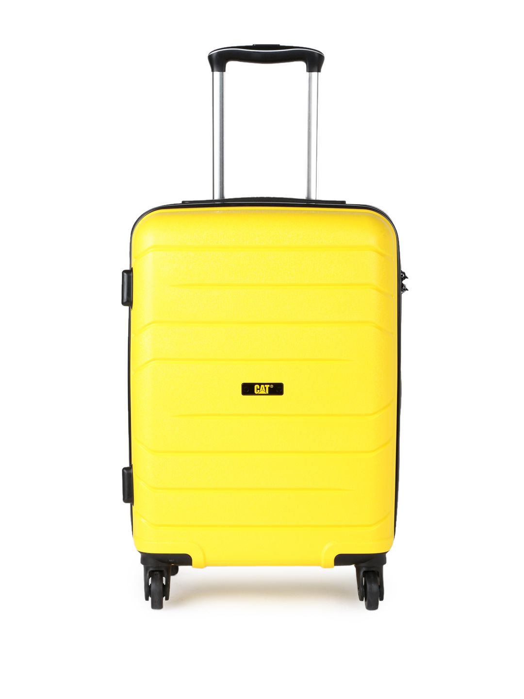 CAT Unisex Yellow Crosscheck 20" Horizontal Line Checkin Hardsided Small Trolley Suitcase Price in India