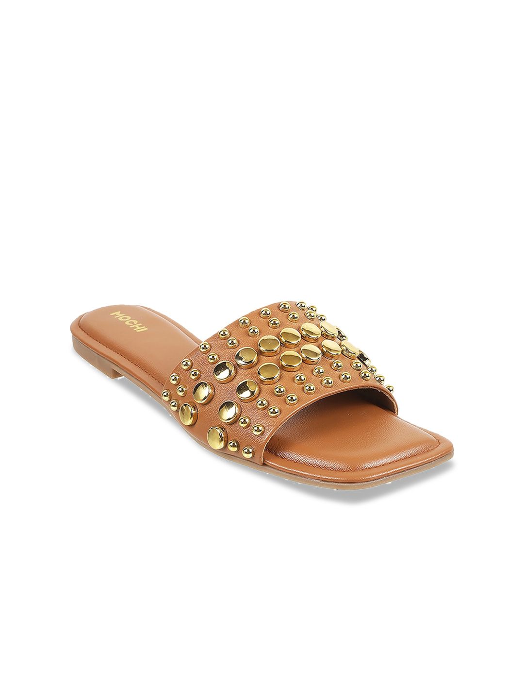 Mochi Women Embellished Open Toe Flats