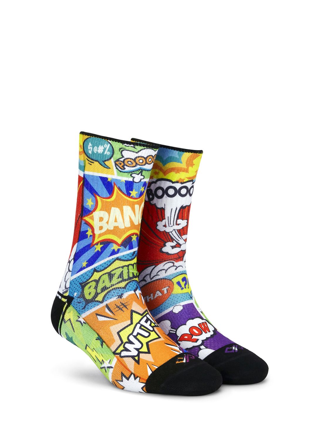 Dynamocks Unisex Multicolour Comic Crash Crew Length Socks