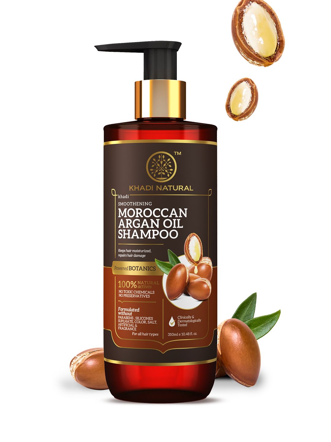 Khadi Natural Power Botanics Moroccan Argan Hair Shampoo To Repair Damaged Hair - 310ml