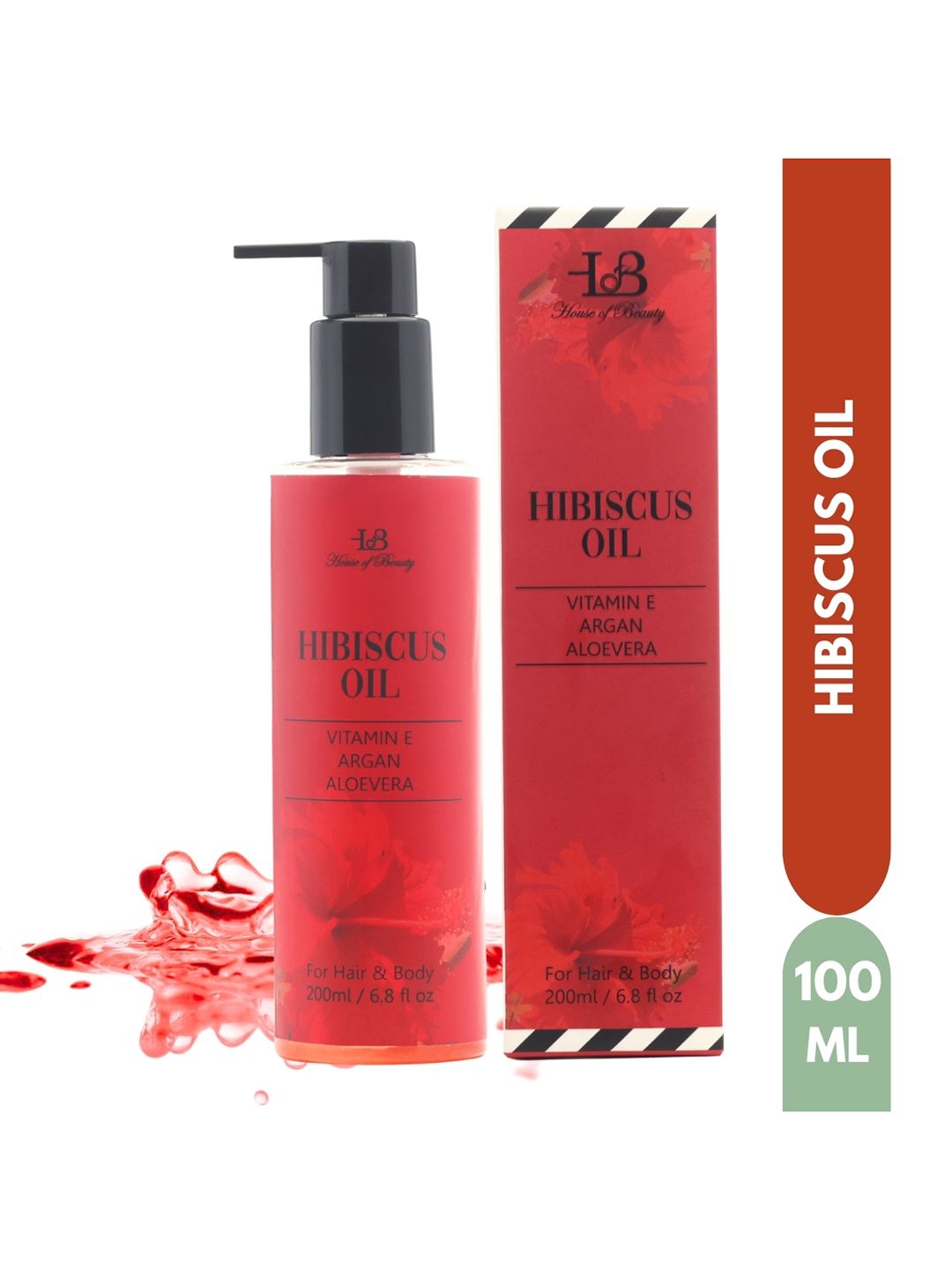 House of Beauty Hibiscus Oil for Hair & Body with Vit E+Argan+Aloevera - 200 ml